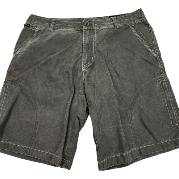 Kuhl Renegade Shorts Mens 36 Green Flat Front Vintage Patina Dye  Outdoor Hiking - Picture 2 of 13